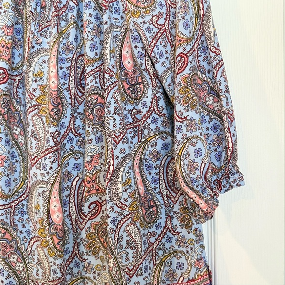 🌼 Talbots Paisley Tie Front Blouse - Picture 9 of 10